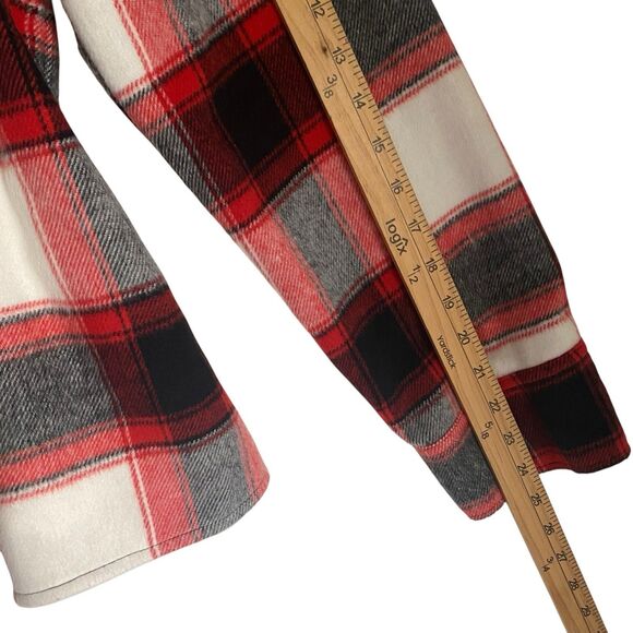 BB Dakota Steve Madden Fleece Shacket Shirt Women 2XL Red Black Plaid Western - Picture 6 of 9